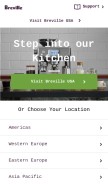 How breville.com looks like on a mobile device such as an iPhone.
