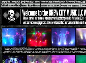 How brewcitymusic.com looks like on a tablet such as an iPad.