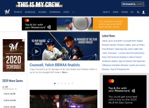 How brewers.com looks like on a tablet such as an iPad.