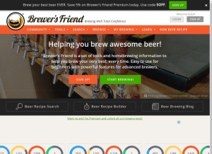 How brewersfriend.com looks like on a tablet such as an iPad.