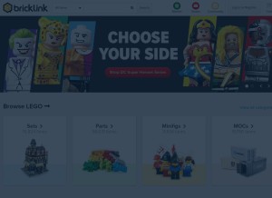 How bricklink.com looks like on a tablet such as an iPad.