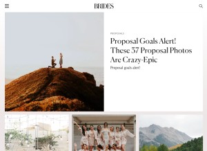 How brides.com looks like on a tablet such as an iPad.