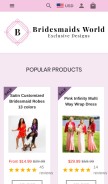 How bridesmaidsworld.com looks like on a mobile device such as an iPhone.