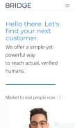 How bridgemarketing.com looks like on a mobile device such as an iPhone.