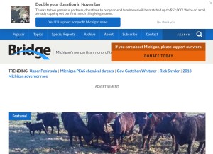 How bridgemi.com looks like on a tablet such as an iPad.