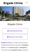 How brigadecitrine.net.in looks like on a mobile device such as an iPhone.