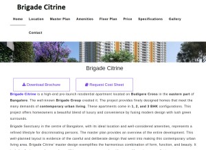 How brigadecitrine.net.in looks like on a tablet such as an iPad.
