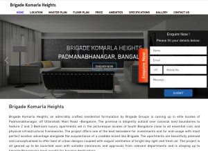 How brigadekomarlaheights.org.in looks like on a tablet such as an iPad.