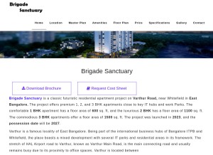 How brigadesanctuary.gen.in looks like on a tablet such as an iPad.