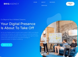 How brigagency.com looks like on a tablet such as an iPad.