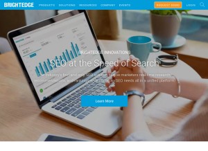 How brightedge.com looks like on a tablet such as an iPad.