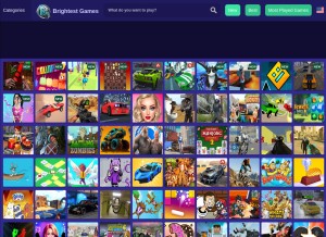 How brightestgames.com looks like on a tablet such as an iPad.