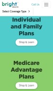 How brighthealthplan.com looks like on a mobile device such as an iPhone.