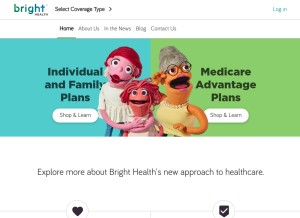 How brighthealthplan.com looks like on a tablet such as an iPad.