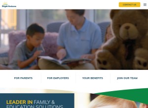 How brighthorizons.com looks like on a tablet such as an iPad.