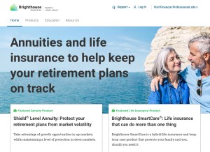 How brighthousefinancial.com looks like on a tablet such as an iPad.