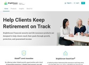 How brighthousefinancialpro.com looks like on a tablet such as an iPad.