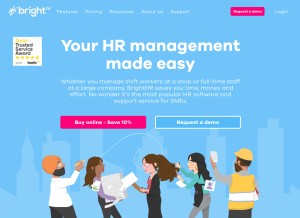How brighthr.com looks like on a tablet such as an iPad.