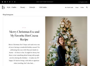 How brightontheday.com looks like on a tablet such as an iPad.