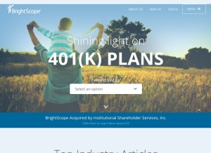 How brightscope.com looks like on a tablet such as an iPad.