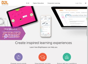 How brightspace.com looks like on a tablet such as an iPad.