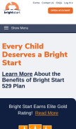 How brightstartsavings.com looks like on a mobile device such as an iPhone.
