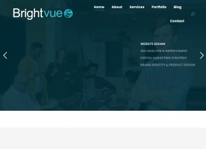 How brightvue.co.uk looks like on a tablet such as an iPad.