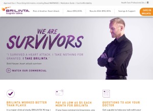 How brilinta.com looks like on a tablet such as an iPad.