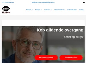 How brille-klubben.dk looks like on a tablet such as an iPad.