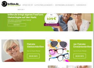 How brillen.de looks like on a tablet such as an iPad.