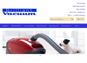 How brilliantvacuum.com looks like on a tablet such as an iPad.