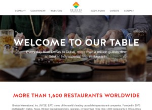 How brinker.com looks like on a tablet such as an iPad.