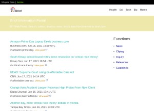 How briof.com looks like on a tablet such as an iPad.