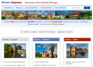 How britainexpress.com looks like on a tablet such as an iPad.