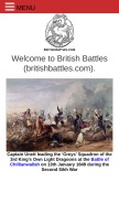 How britishbattles.com looks like on a mobile device such as an iPhone.