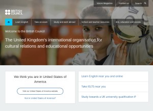 How britishcouncil.org looks like on a tablet such as an iPad.