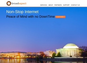 How broadaspect.net looks like on a tablet such as an iPad.