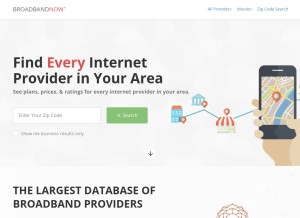 How broadbandnow.com looks like on a tablet such as an iPad.