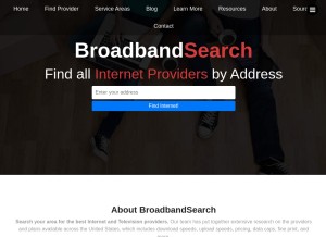 How broadbandsearch.net looks like on a tablet such as an iPad.