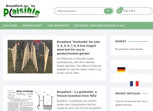 How broadfork.eu looks like on a tablet such as an iPad.