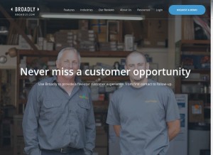 How broadly.com looks like on a tablet such as an iPad.