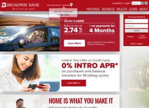 How broadway.bank looks like on a tablet such as an iPad.