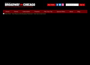 How broadwayinchicago.com looks like on a tablet such as an iPad.