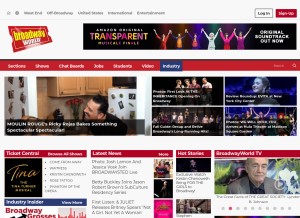 How broadwayworld.com looks like on a tablet such as an iPad.