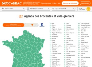 How brocabrac.fr looks like on a tablet such as an iPad.