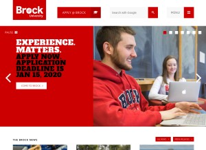 How brocku.ca looks like on a tablet such as an iPad.