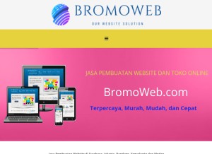 How bromoweb.com looks like on a tablet such as an iPad.