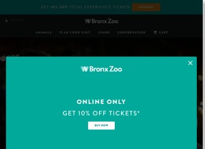 How bronxzoo.com looks like on a tablet such as an iPad.