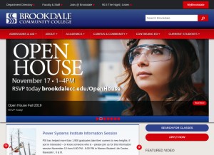 How brookdalecc.edu looks like on a tablet such as an iPad.