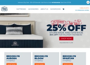 How brooklynbedding.com looks like on a tablet such as an iPad.